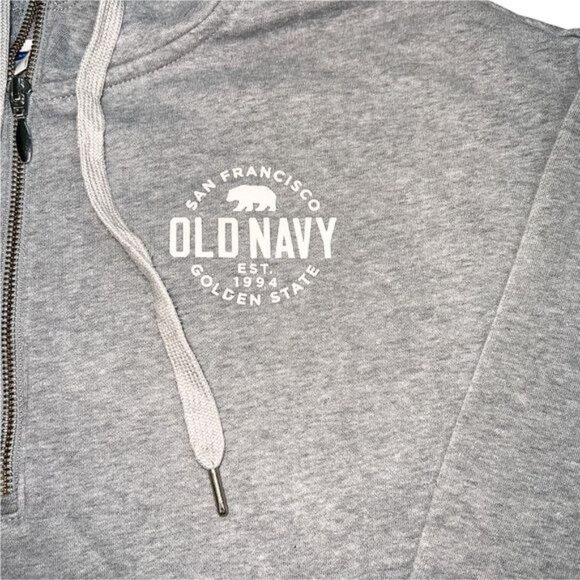 Old Navy Hoodie M Womens Grey Oversize Half Zip Long Sleeve Pullover Size Medium - Picture 9 of 11